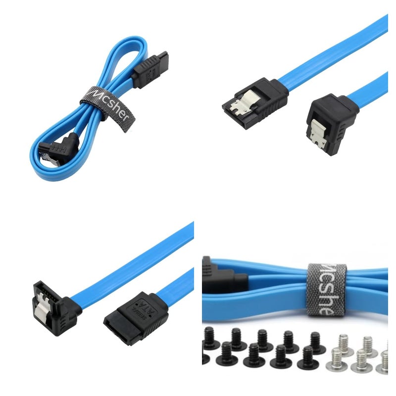 Mcsher 3 Pack 20-Inch SATA III 6GB/s Data Cable with Locking Latch and 90-Degree Plug - Image 3